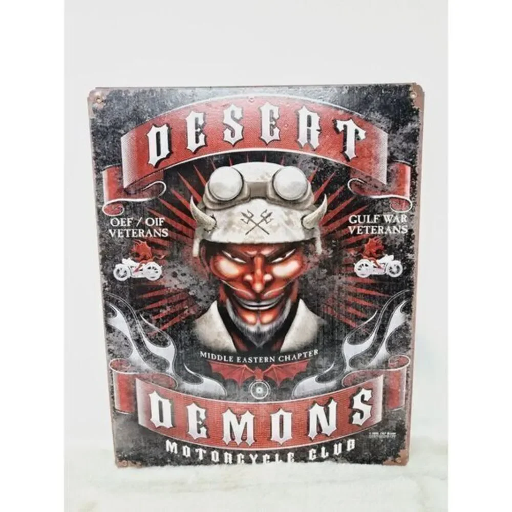 Desert Demons Gulf War Veterans Man Cave Military Metal Sign‎ 12 X 15 Motorcyle